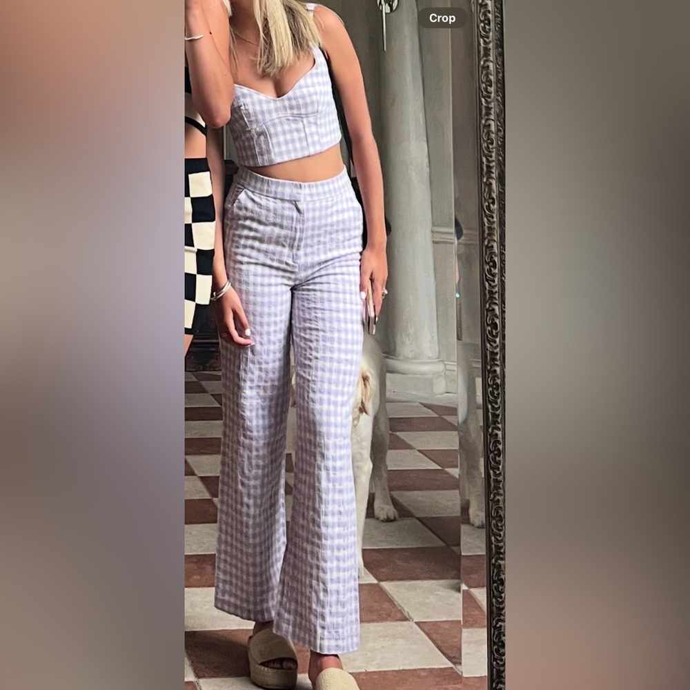 Zara purple gingham pants